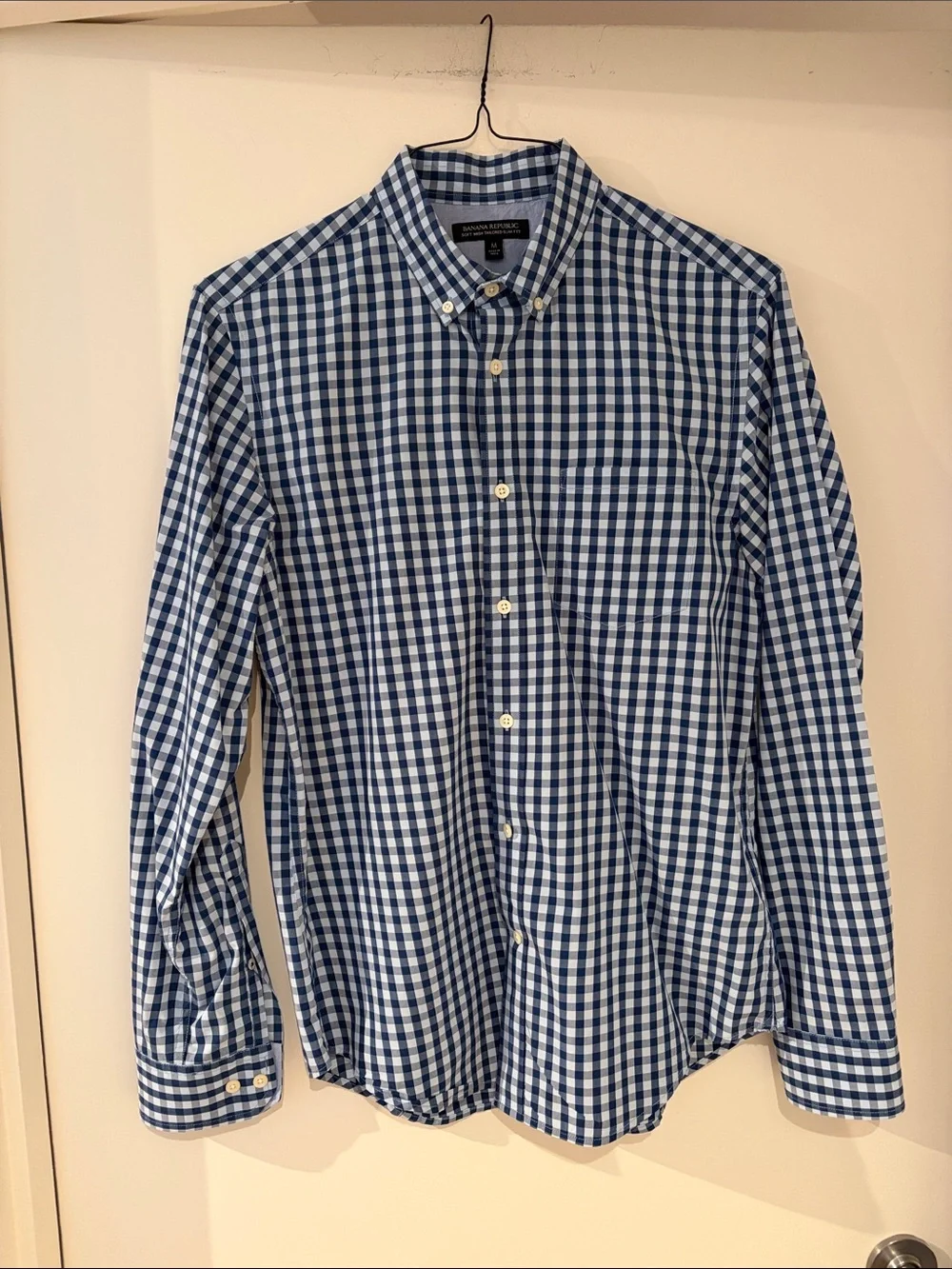 Banana Republic Blue and light blue Gingham Button-Down Shirt